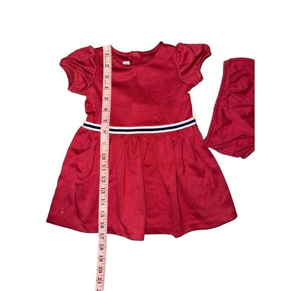 Ralph Lauren Baby Girl Red Cotton Jersey Dress Size 12M - Picture 9 of 10